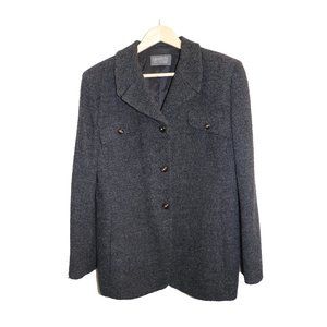 Lafayette 148 New York Grey Wool Blend Peacoat Jacket